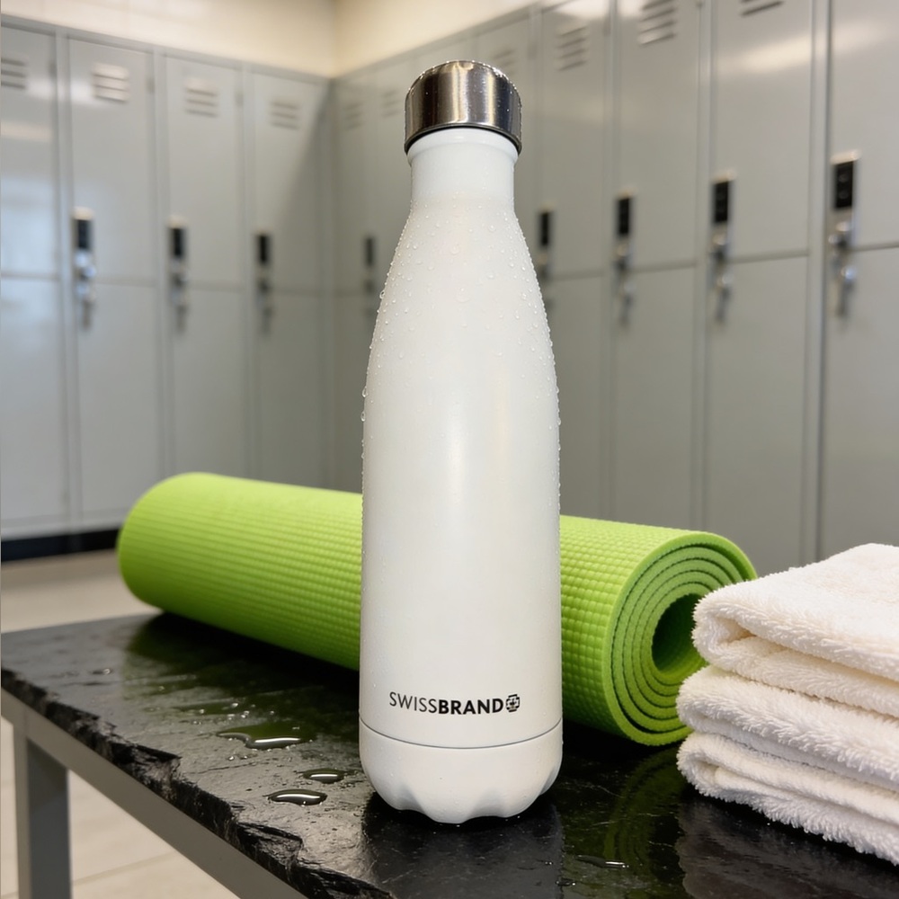 Swissbrand White Insulated Stainless Steel Water Bottle
16.9 oz
New in Box